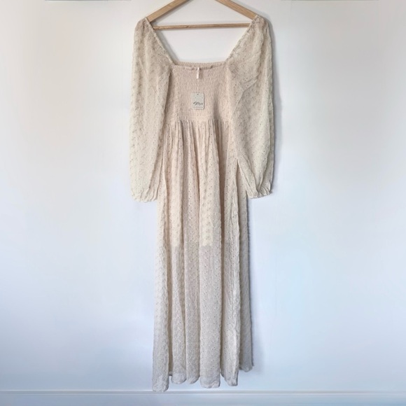Free People Malina Maxi Dress Cream Lace Boho Babydoll NWT Size Small - Picture 5 of 9